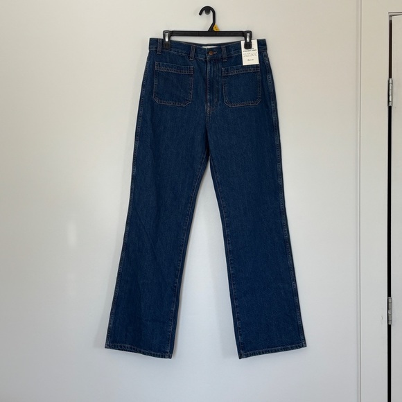 Madewell The Cleo Straight leg Jeans Plumville Dark Wash cotton highrise size 29 - Picture 3 of 13